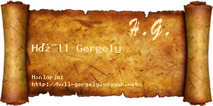 Hüll Gergely névjegykártya